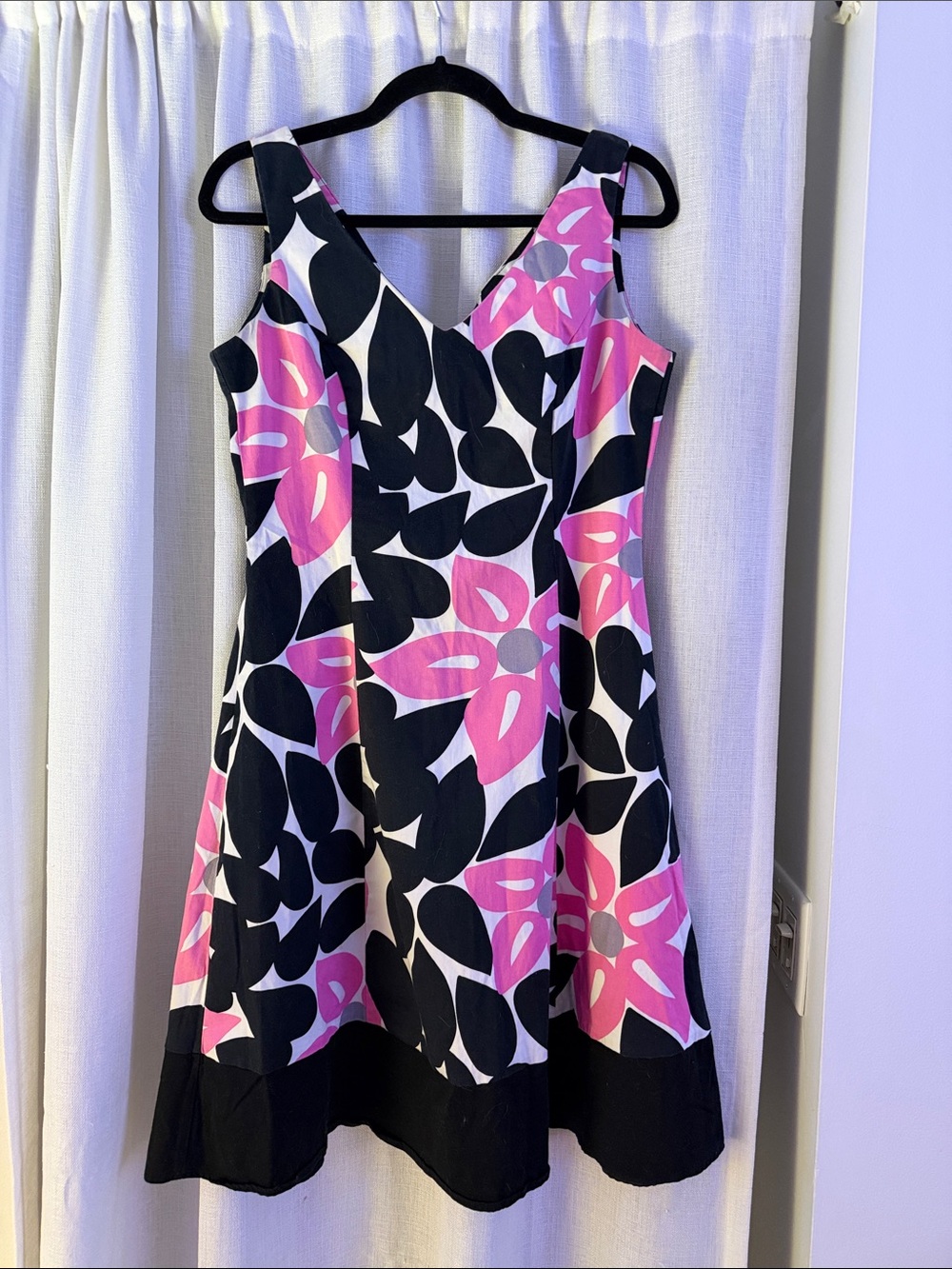 Studio Pink & Black Floral A-Line Dress